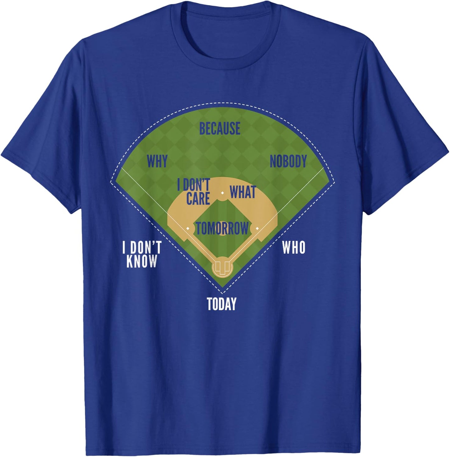 Whos On First Baseball for a Who's on First Baseball Fan T-Shirt - T-Shirt | Royal