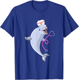 Beluga Whale Medical Nurse Medic RN White Arctic Whale T-Shirt - T-Shirt | Royal