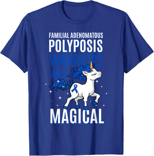 Familial Adenomatous Polyposis Warrior FAP Awareness Unicorn T-Shirt - T-Shirt | Royal