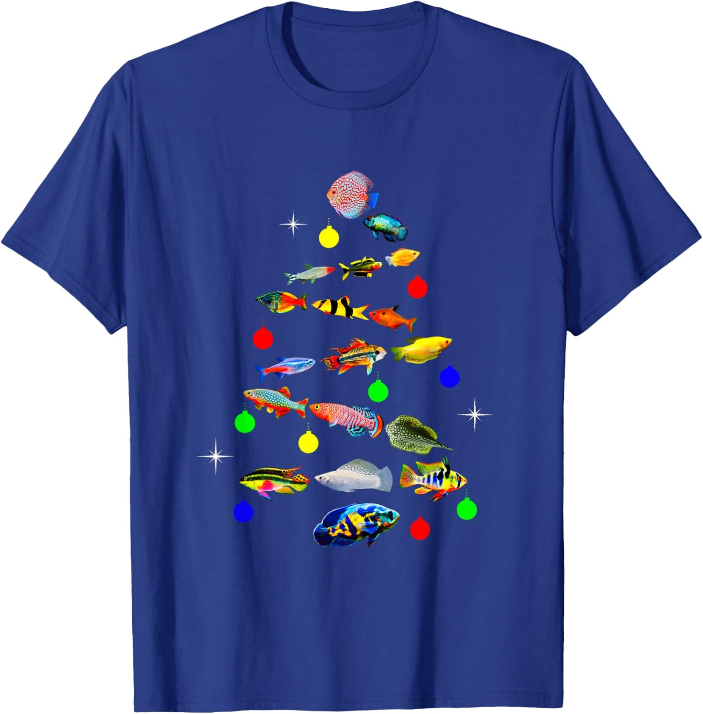 Aquarium Fish Christmas Tree Cichlid Gouramis Discus Tetras T-Shirt - T-Shirt | Royal