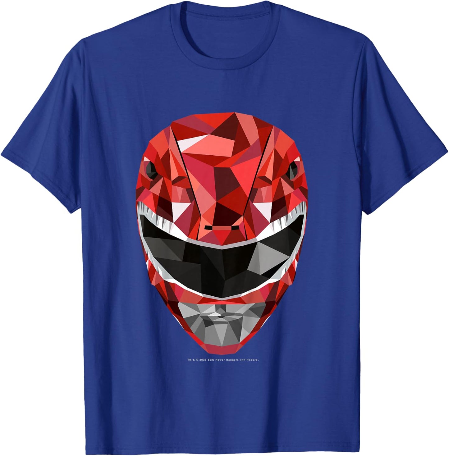Power Rangers Red Ranger Geometric Helmet T-Shirt - T-Shirt | Royal