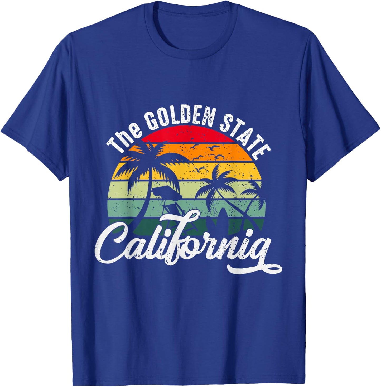 Summer The Golden State California Retro Vintage Men Women Kids T-Shirt - T-Shirt | Royal