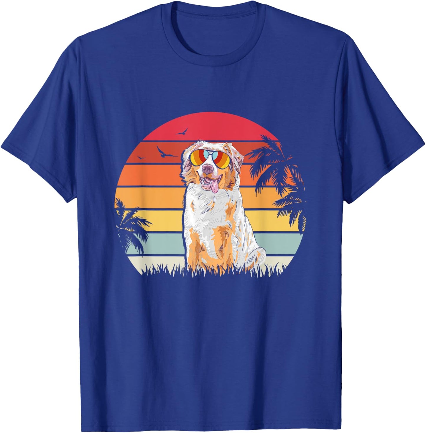 Australian Shepherd Retro style dog lover apparel T-Shirt - T-Shirt | Royal