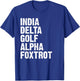 India Delta Golf Alpha Foxtrot IDGAF Phonetic Alphabet T-Shirt - T-Shirt | Royal