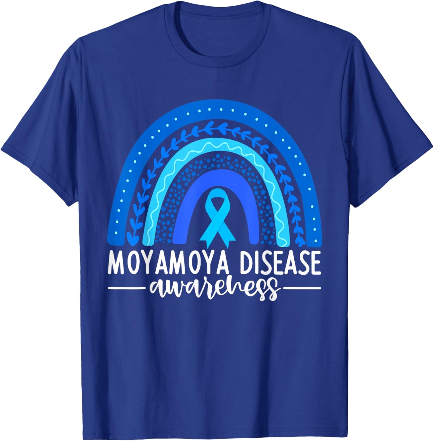 Moyamoya Awareness Shirt Blue Rainbow Boho Moyamoya Disease T-Shirt - T-Shirt | Royal