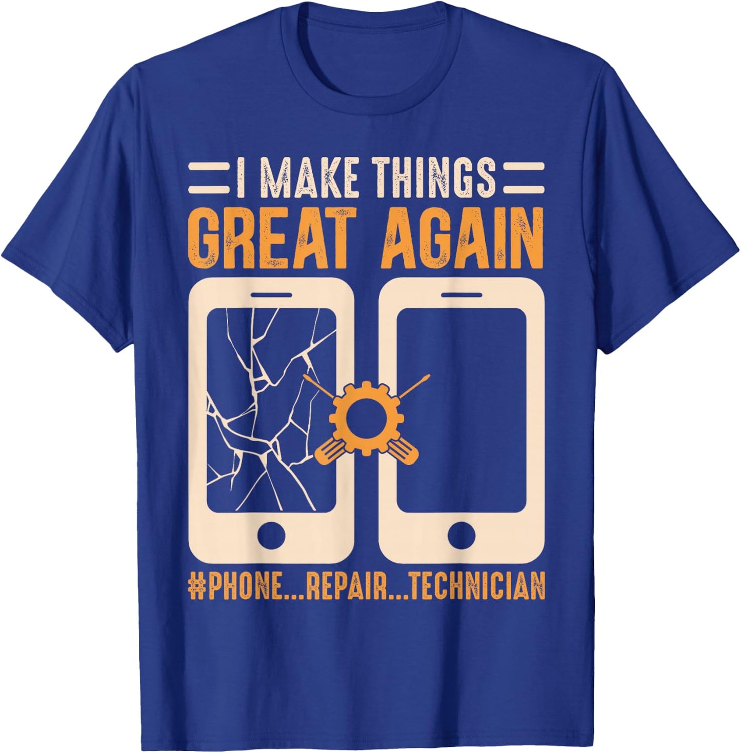Mobile Phone Repair Shirt Funny Smartphone Electrician T-Shirt - T-Shirt | Royal