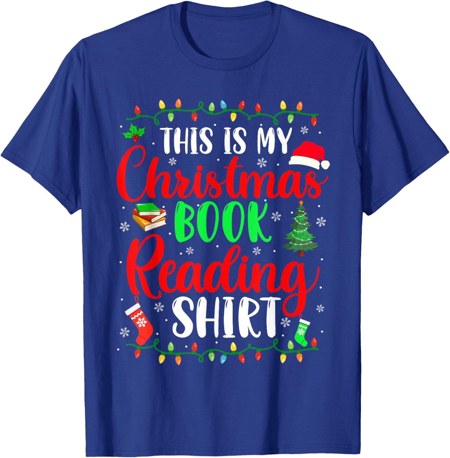 This Is My Christmas Pajama Book Reading Shirt Family Group T-Shirt - T-Shirt | Royal