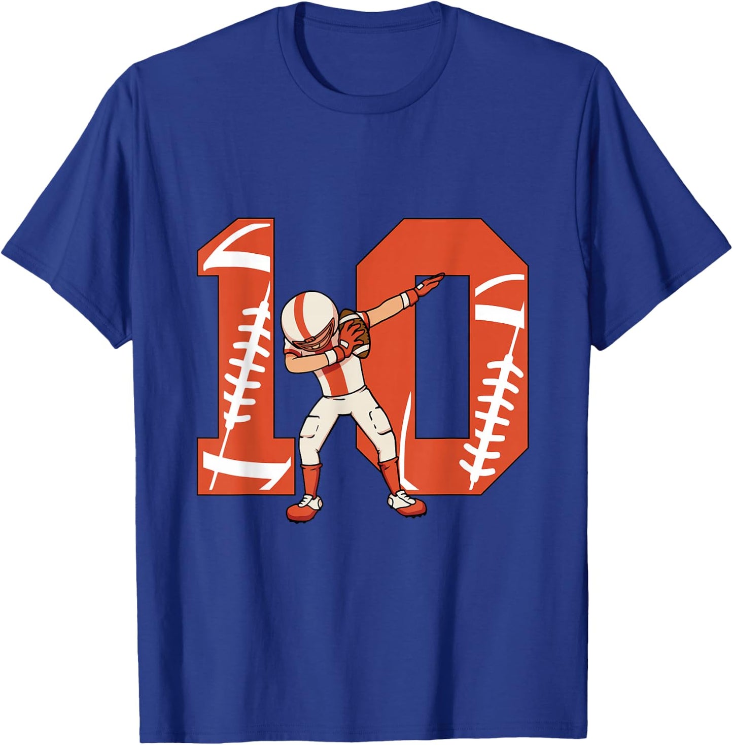 10 Years Old Boy Football Player 10th Football Birthday Kids T-Shirt - T-Shirt | Royal