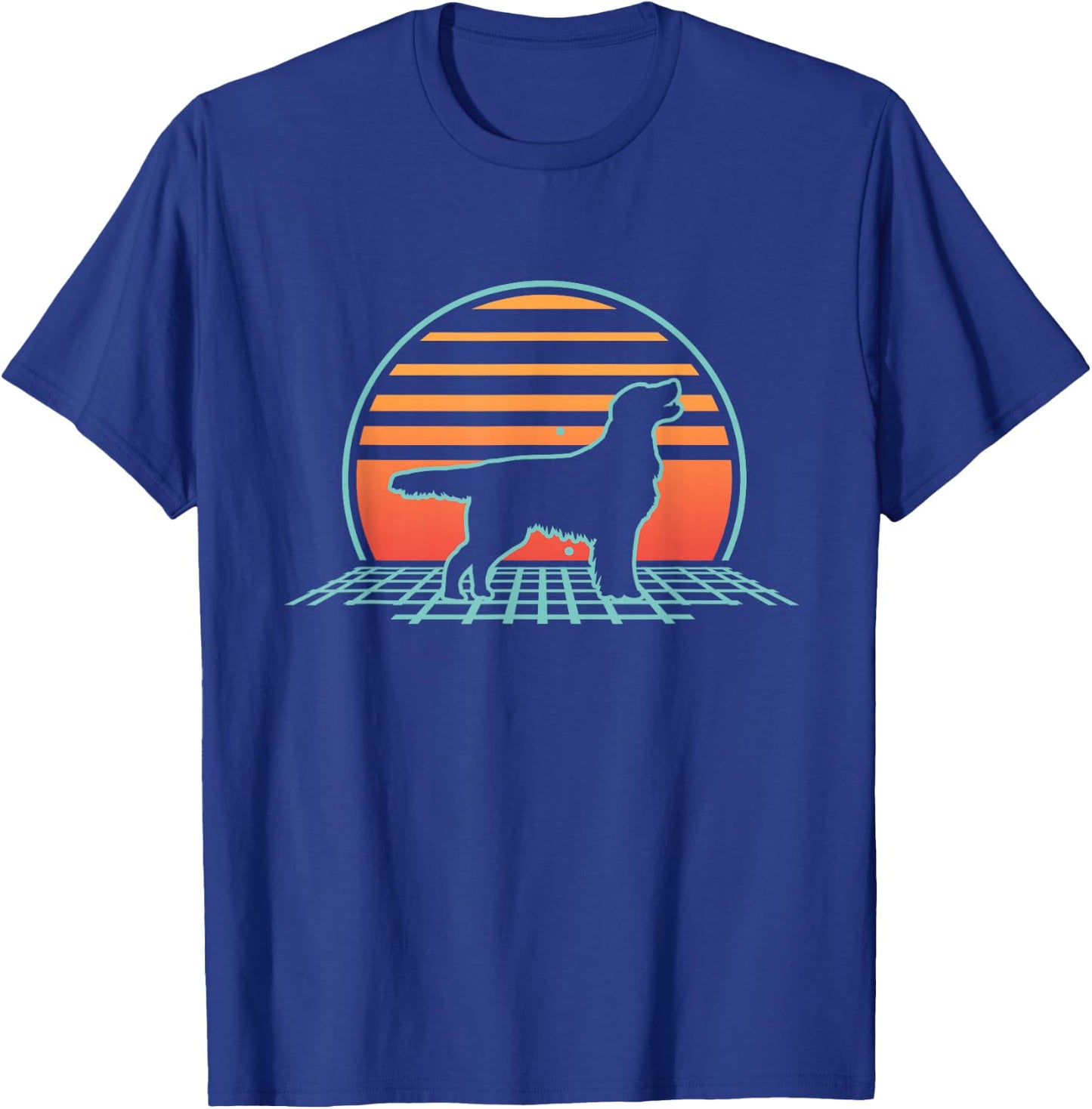 Flat-Coated Retriever Flat-Coat Dog 80's Retro Vintage T-Shirt - T-Shirt | Royal