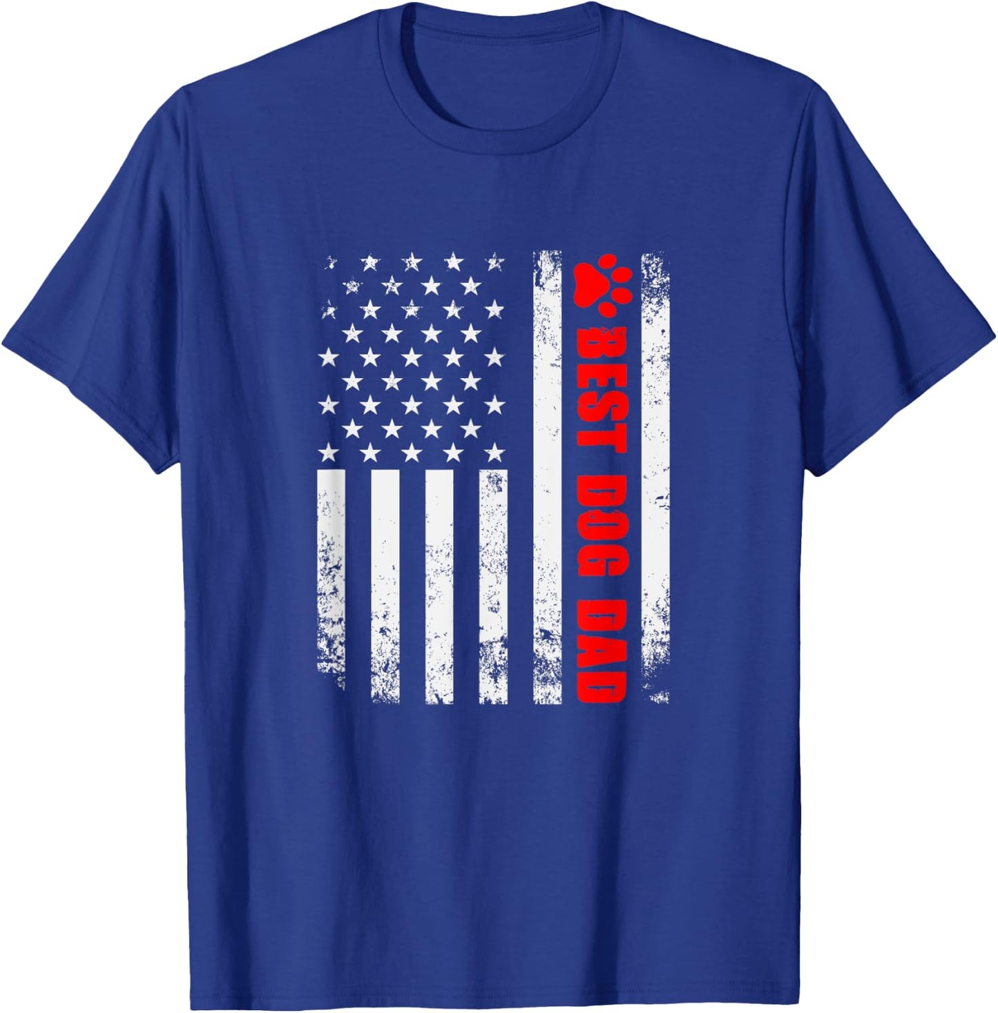 Dogs And Dog Dad American Flag USA Friends Father Men T-Shirt - T-Shirt | Royal
