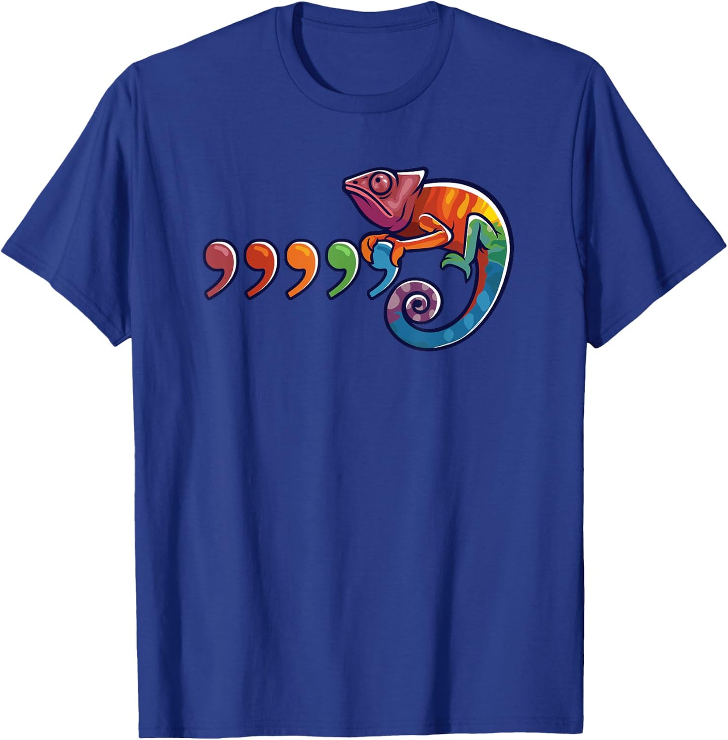 Comma Chameleon Funny 80's Throwback The Original T-Shirt - T-Shirt | Royal