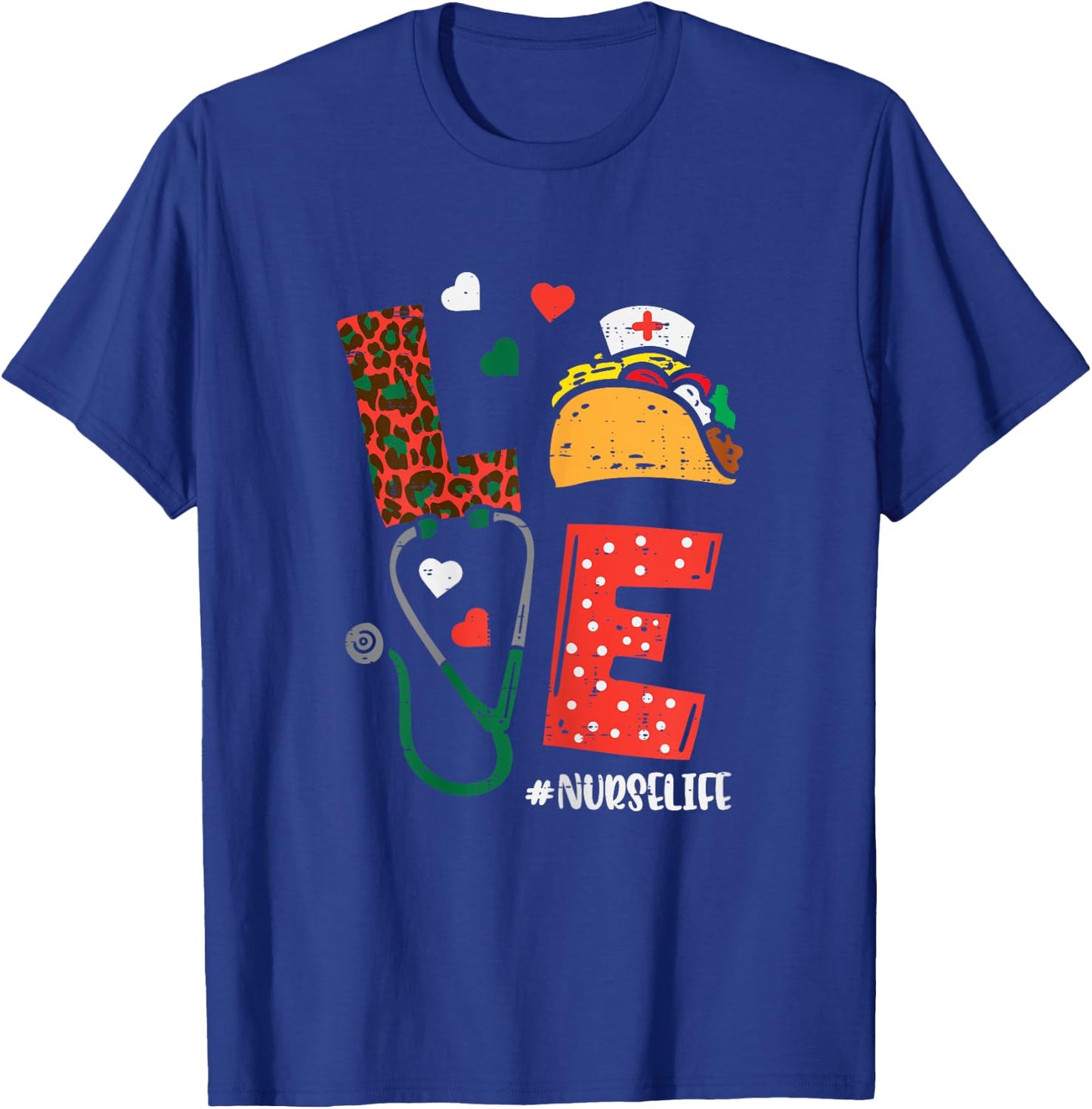 Love Nurselife Taco Cinco De Mayo Nurse Women Scrub Top T-Shirt - T-Shirt | Royal
