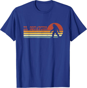 El Squatcho - Funny Retro Stripes Bigfoot Cinco de Mayo T-Shirt - T-Shirt | Royal