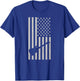 American Flag Electric Guitar Monochrome Patriotic Musician T-Shirt - T-Shirt | Royal