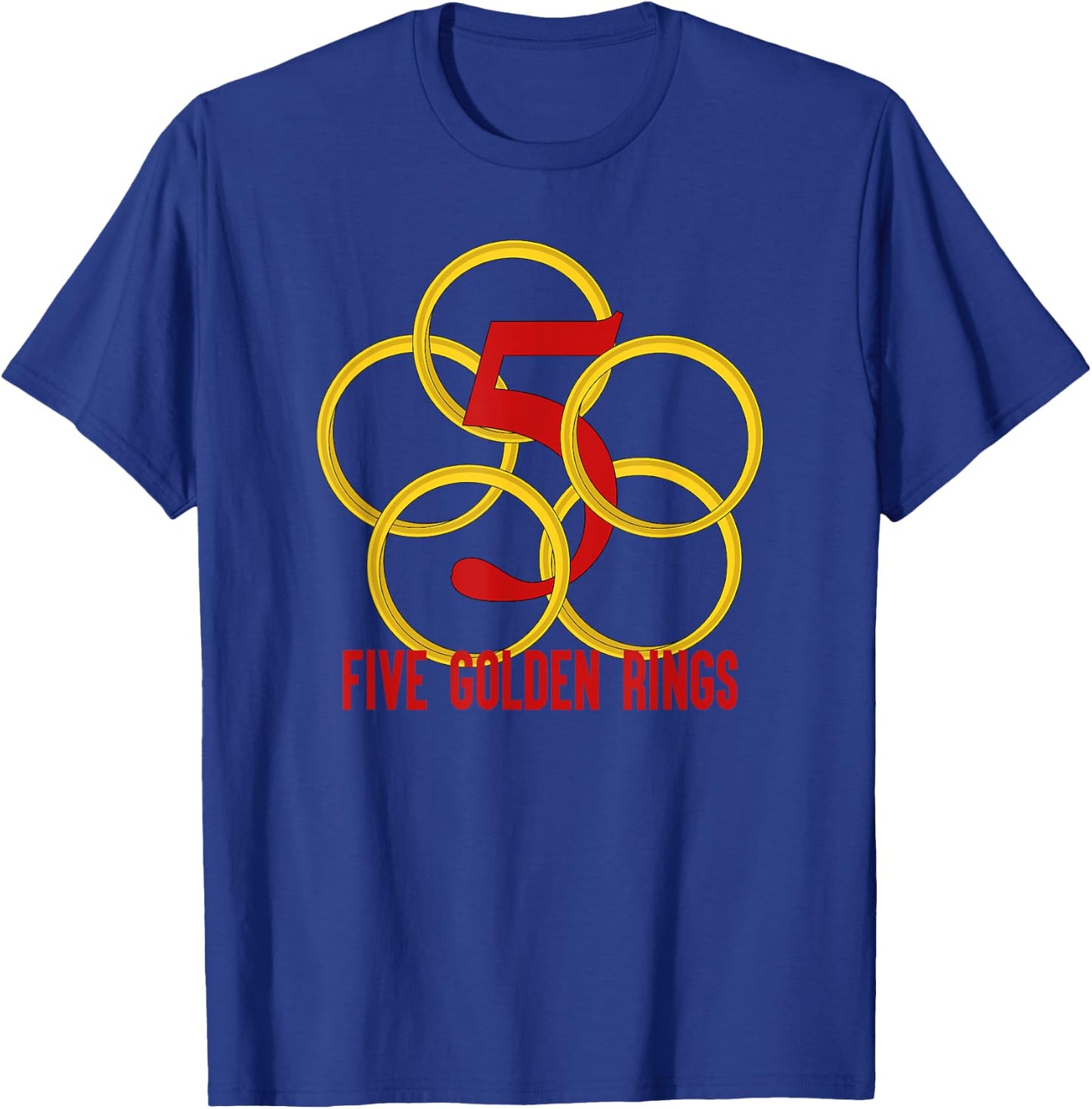 Five Golden Rings Song 12 Days Christmas T-Shirt - T-Shirt | Royal