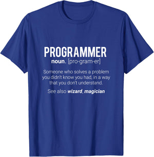 Funny Programmer Meaning design - Programmer Noun Defintion T-Shirt - T-Shirt | Royal
