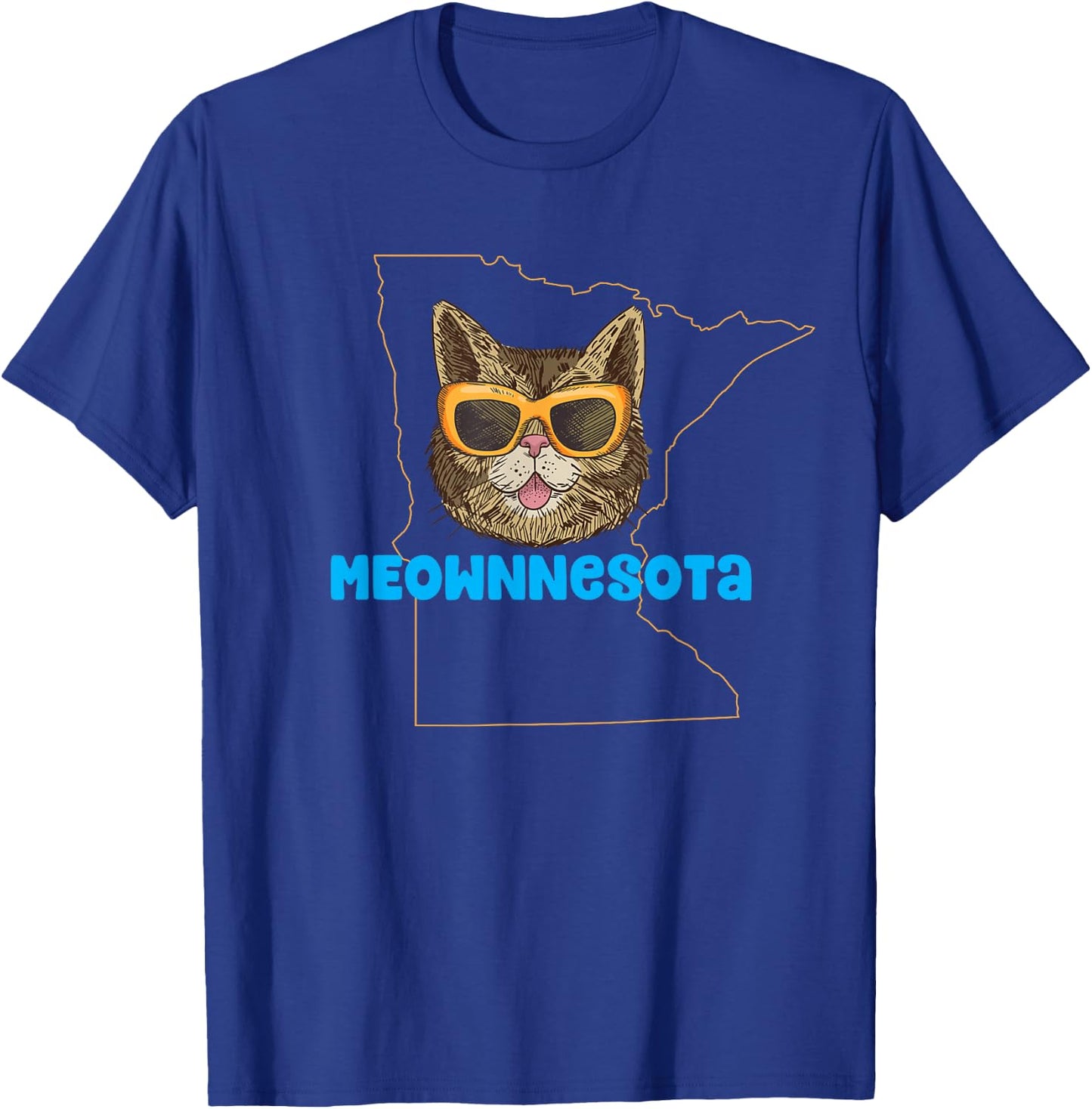 Meownnesota (Minnesota) - Funny City State Cat Pun T-Shirt - T-Shirt | Royal