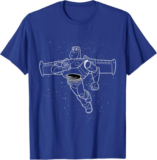Disney Pixar Toy Story Buzz Lightyear Space Outline T-Shirt - T-Shirt | Royal