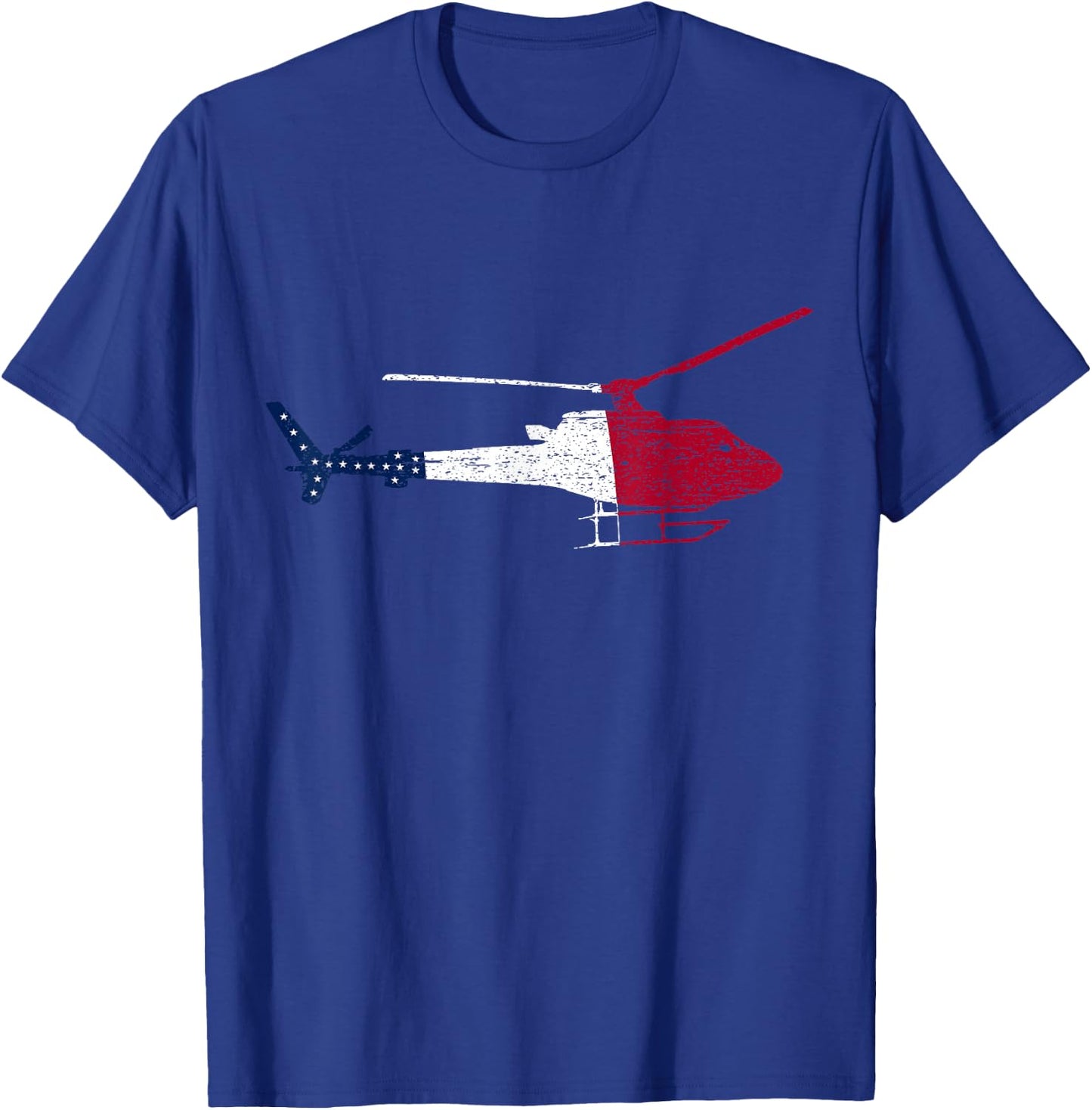 Patriotic Bell 407 helicopter American flag T-Shirt - T-Shirt | Royal