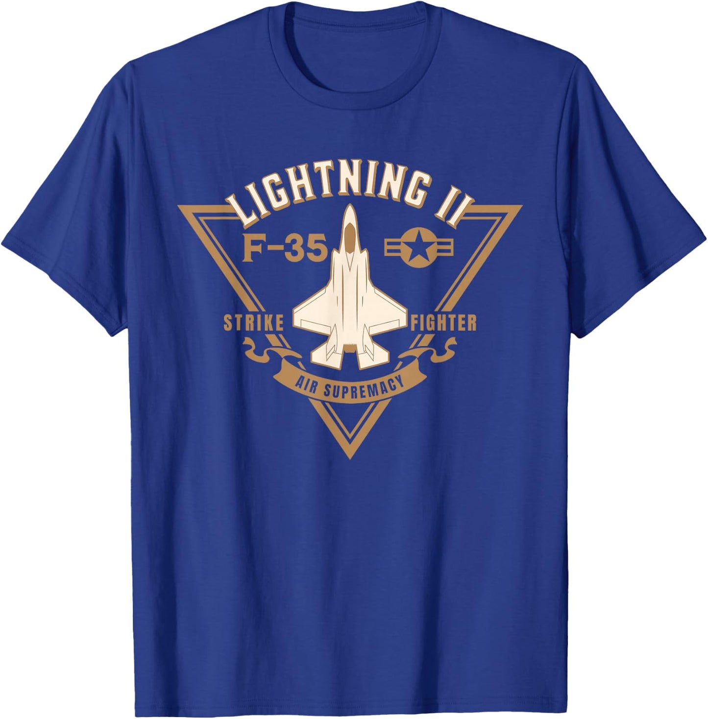 F 35 Jet Fighter Military Aircraft Design T-Shirt - T-Shirt | Royal