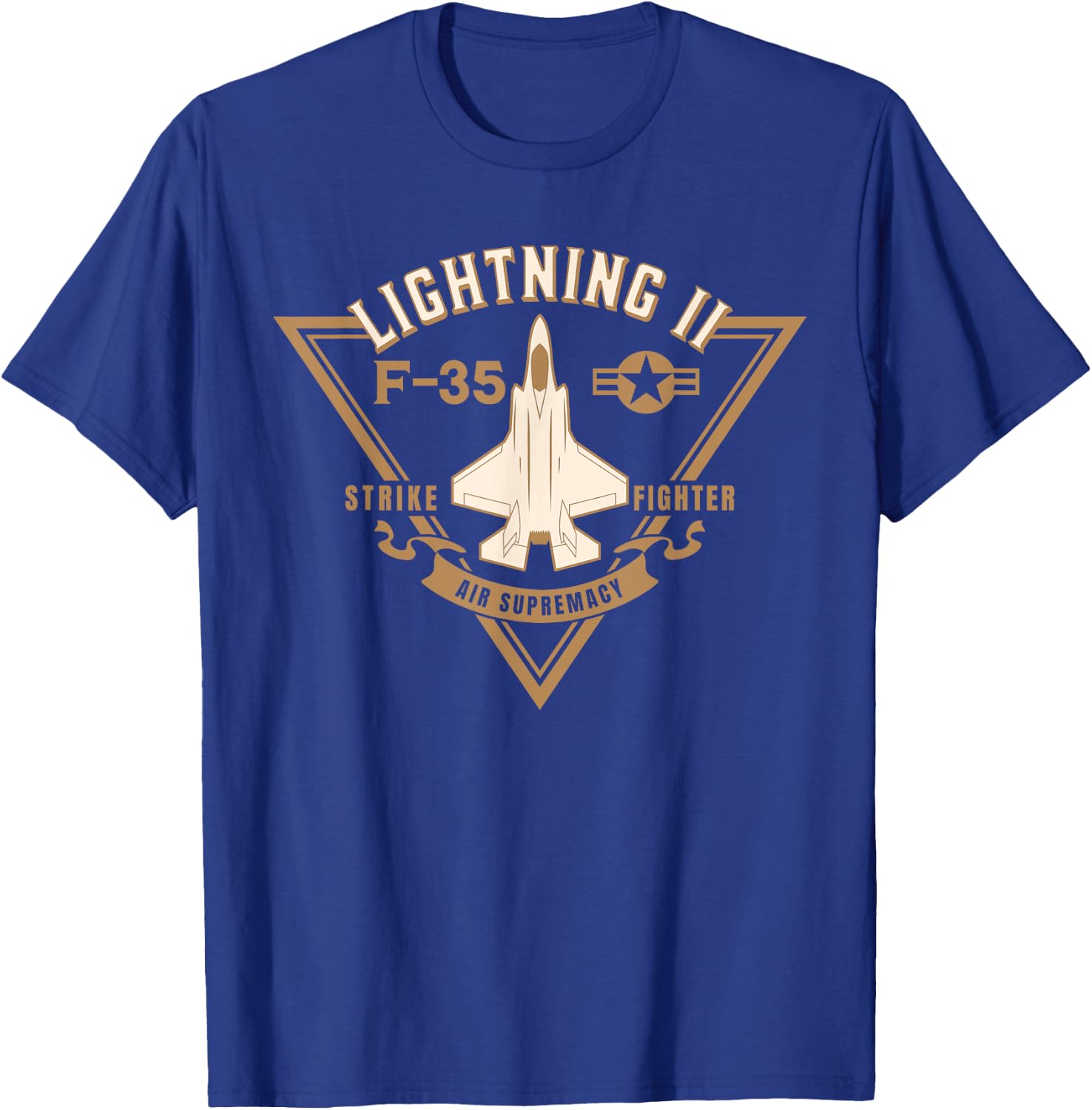 F 35 Jet Fighter Military Aircraft Design T-Shirt - T-Shirt | Royal
