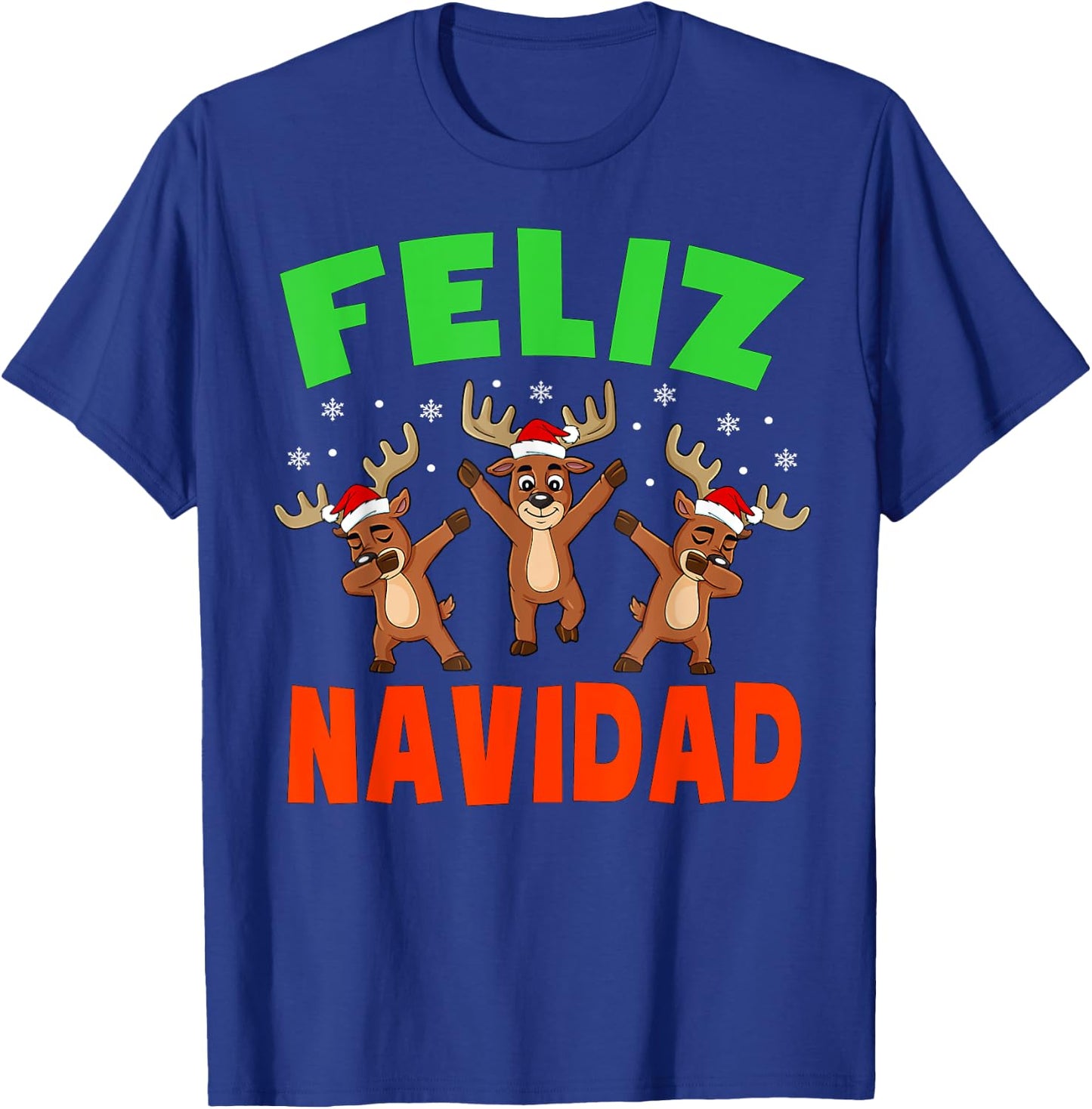 Feliz Navidad Shirt Kids Family Christmas Pajamas Men Women T-Shirt - T-Shirt | Royal