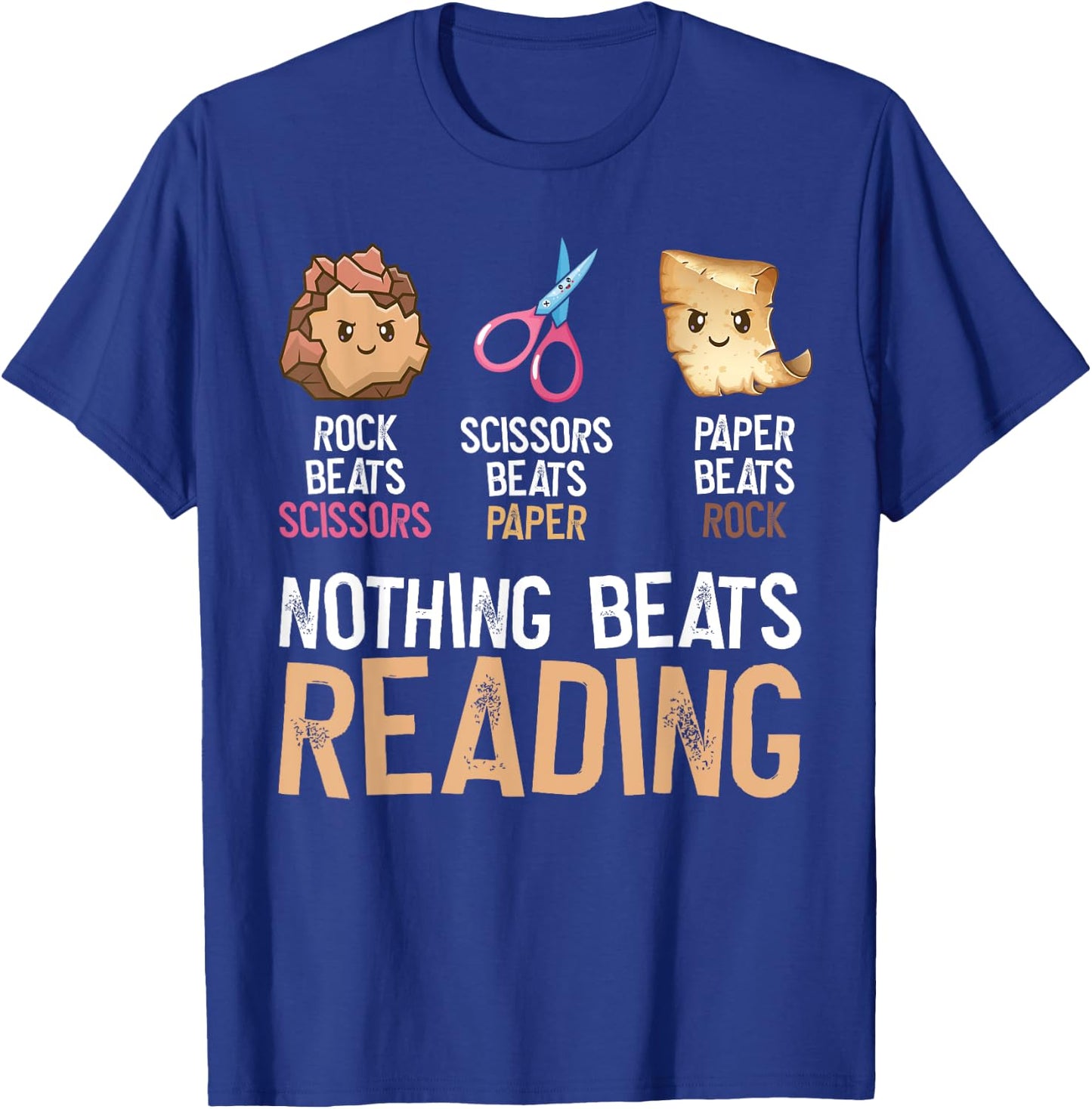Nothing Beats Reading Book Librarian Rocks Geology Science T-Shirt - T-Shirt | Royal