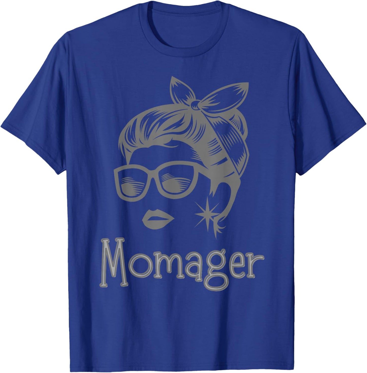 Momager Retro Messy Bun Sunglasses Drama Mama Stage Mother T-Shirt - T-Shirt | Royal