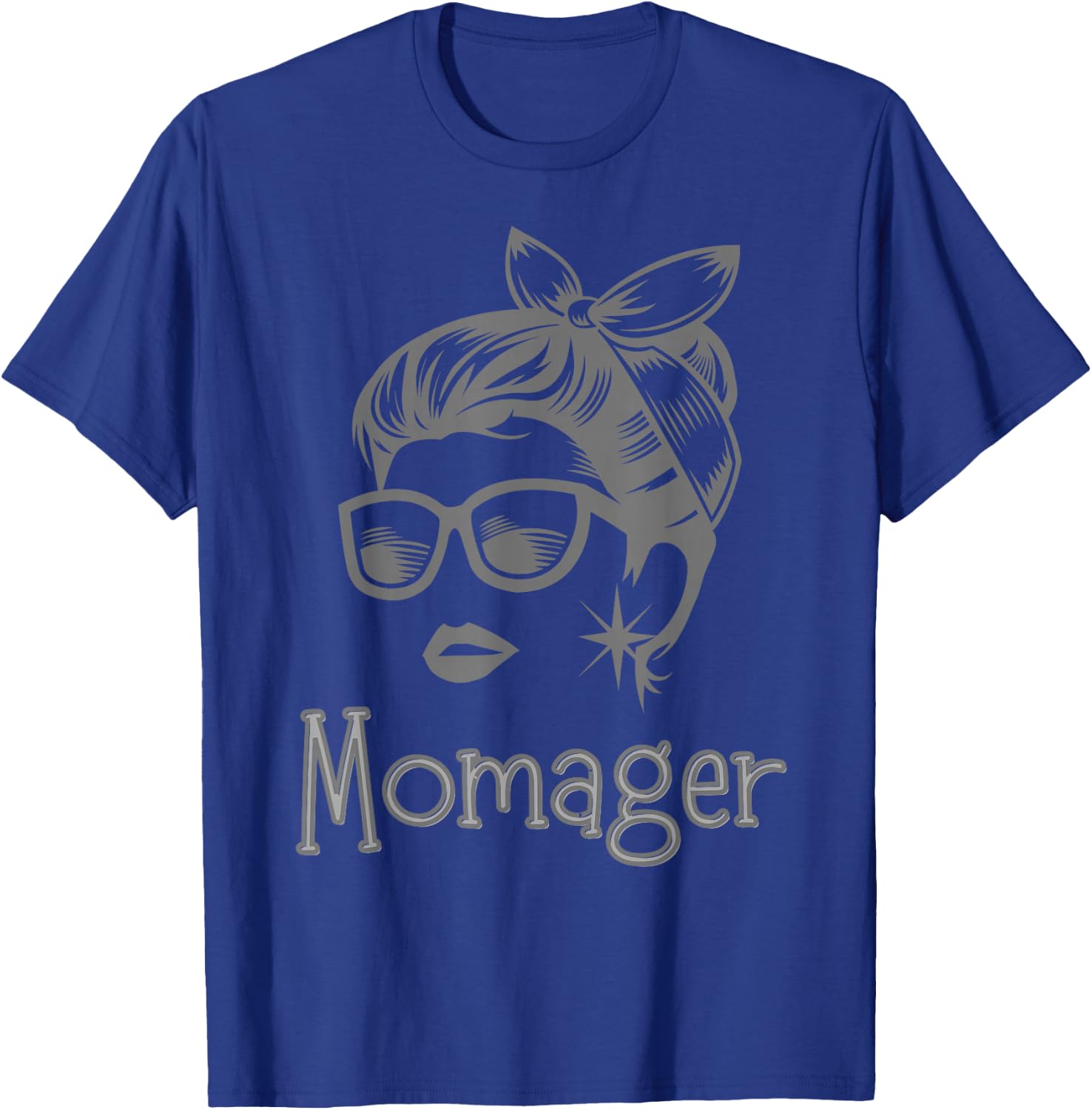 Momager Retro Messy Bun Sunglasses Drama Mama Stage Mother T-Shirt - T-Shirt | Royal