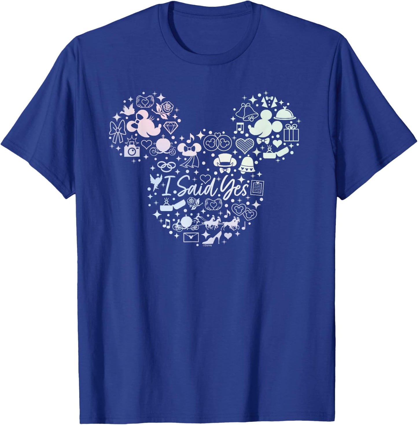 Disney I Said Yes Engagement Proposal Mickey Head Icon T-Shirt - T-Shirt | Royal