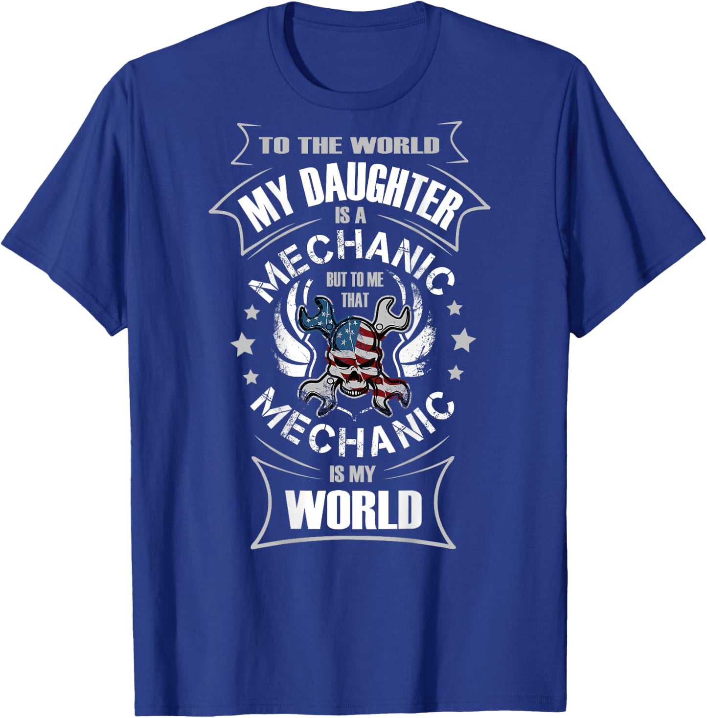 Auto Mechanics Gifts Daughter Girl Auto Mechanic Is My World T-Shirt - T-Shirt | Royal