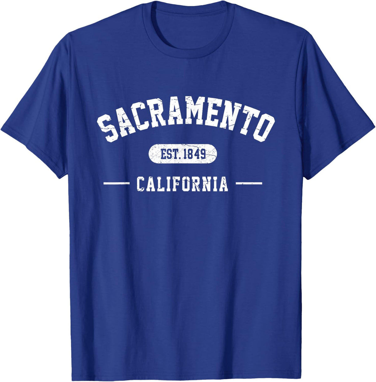 Sacramento California Est 1849 Vintage Retro Athletic Style T-Shirt - T-Shirt | Royal