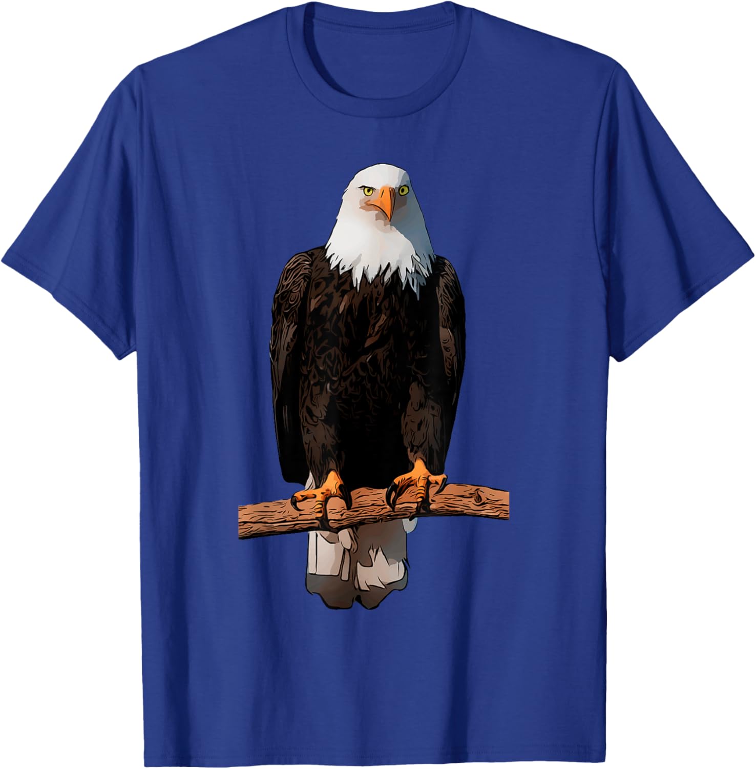 American Bald Eagle Illustration on Branch Kids Men T-Shirt - T-Shirt | Royal