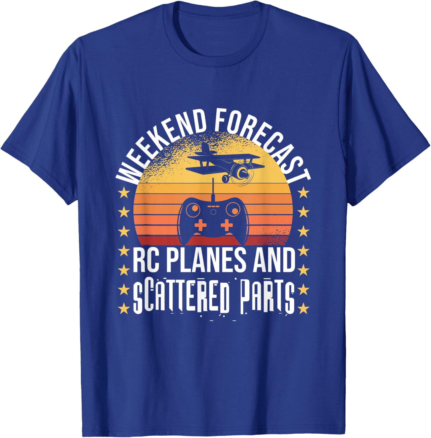 Weekend Forecast RC Planes And Scattered Parts RC Lover T-Shirt - T-Shirt | Royal