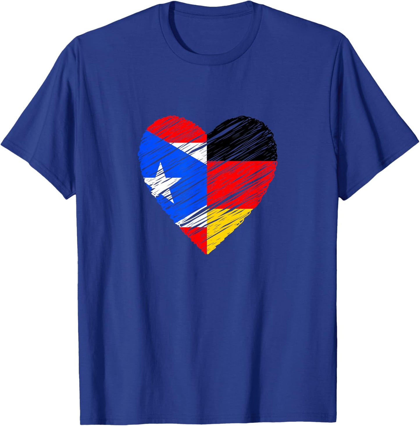 Puerto Rico Germany Vintage Heart German Flag Puerto Rican T-Shirt - T-Shirt | Royal