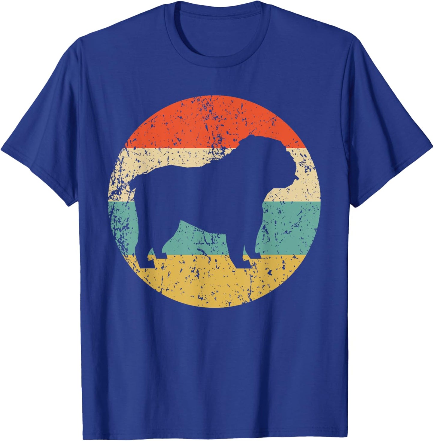 English Bulldog Retro English Bulldog Dog T-Shirt - T-Shirt | Royal