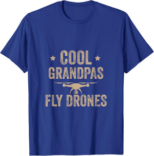 Cool Grandpas Fly Drones Drone Gift Pilot Flying T-Shirt - T-Shirt | Royal