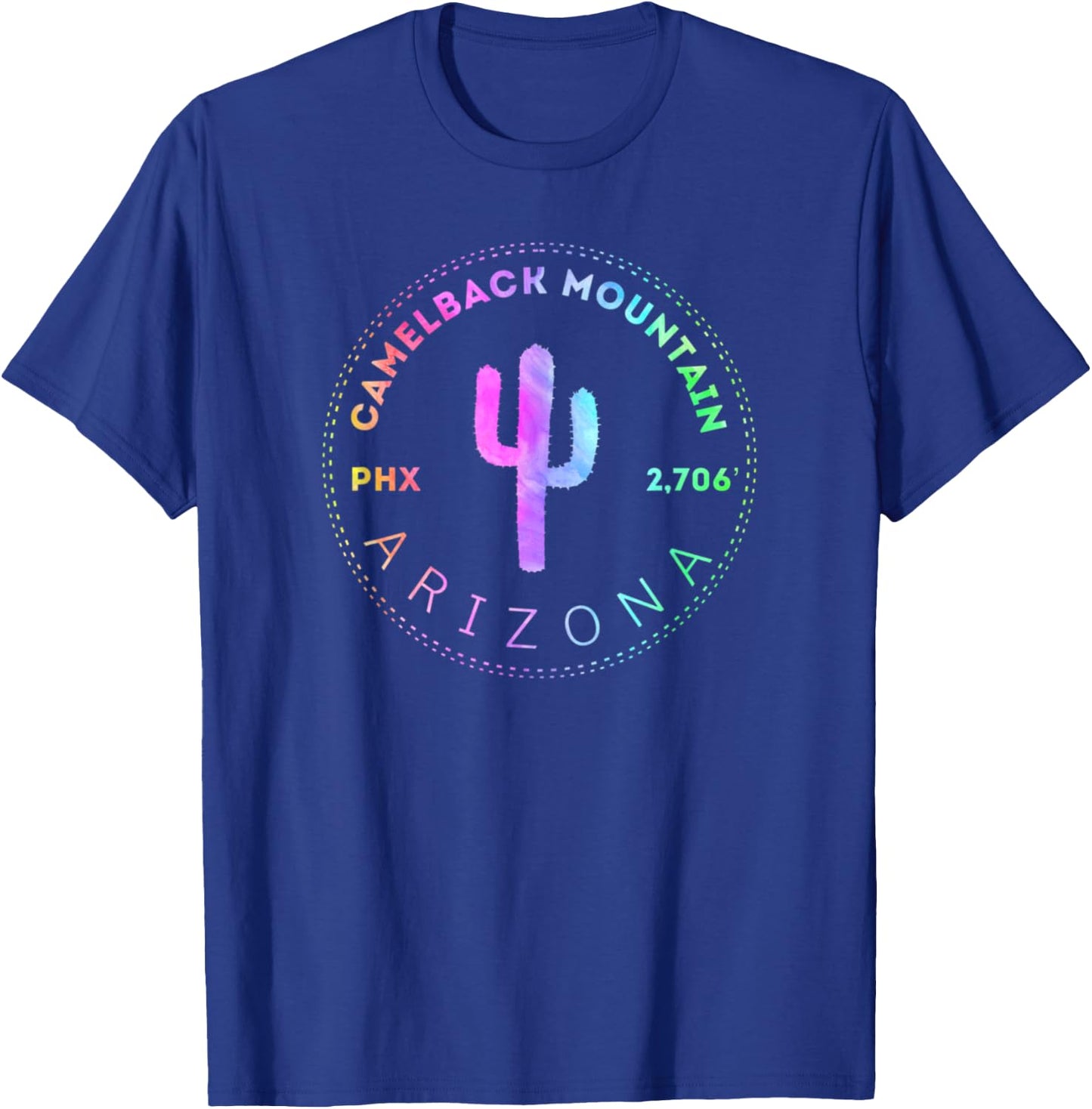 Camelback Mountain - Phoenix Arizona Climbing Hiking Tie Dye T-Shirt - T-Shirt | Royal