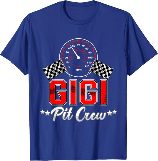 GIGI Racing Car Birthday Party Family Matching Pit Crew T-Shirt - T-Shirt | Royal