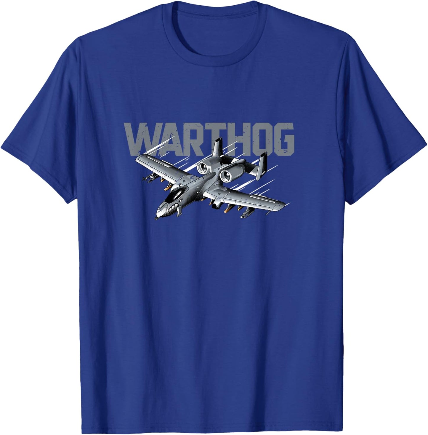 Military Airplane - A-10 Warthog Aircraft T-Shirt - T-Shirt | Royal