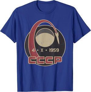 Vintage Sputnik USSR Soviet Union Soviet Propaganda T-Shirt - T-Shirt | Royal