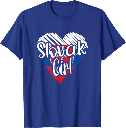 Slovakia For Girl Slovak Heart Flag Slovakia T-Shirt - T-Shirt | Royal
