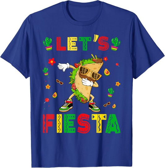 Let's Fiesta Tacos Dabbing Cinco De Mayo Mexican Party T-Shirt - T-Shirt | Royal