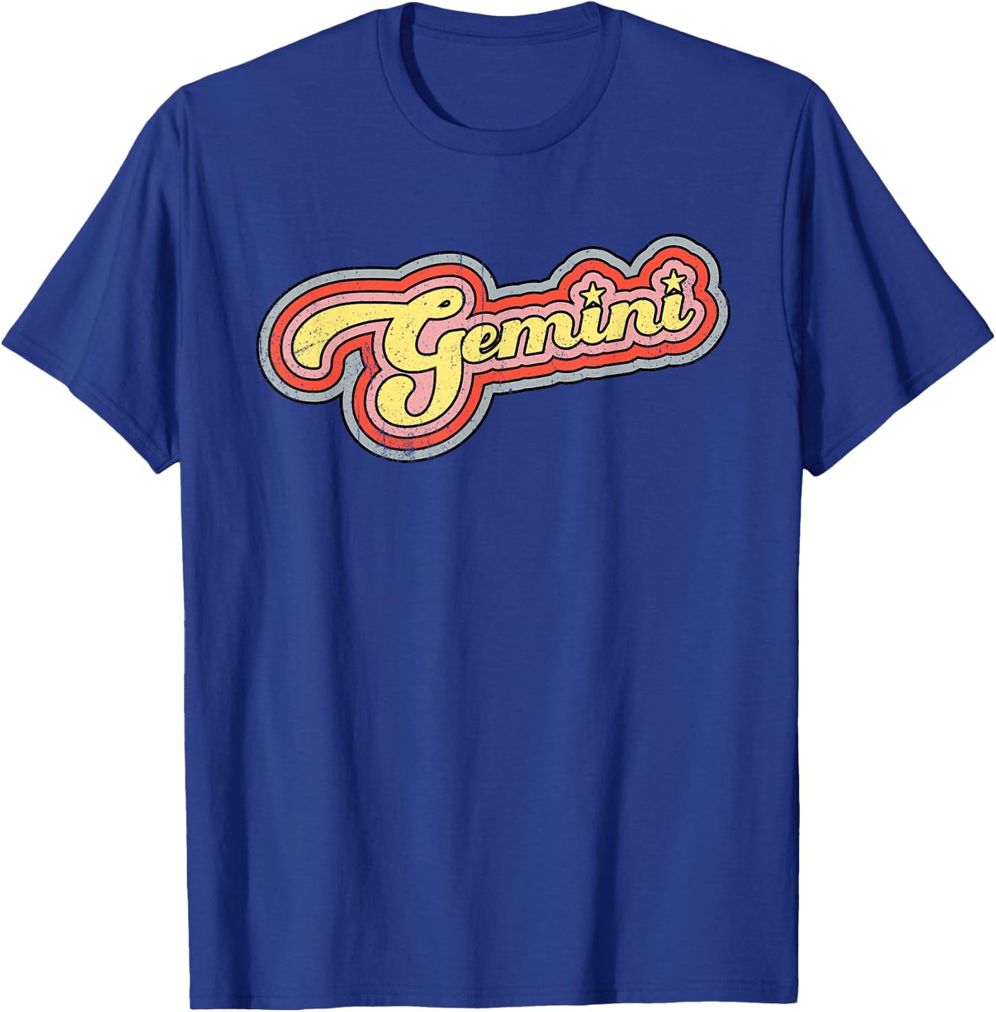 Retro Gemini Zodiac Twins May June Birthday Sign Horoscope T-Shirt - T-Shirt | Royal