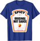 Halloween Matching Costume Spicy Chili Sauce Bottle Label T-Shirt - T-Shirt | Royal