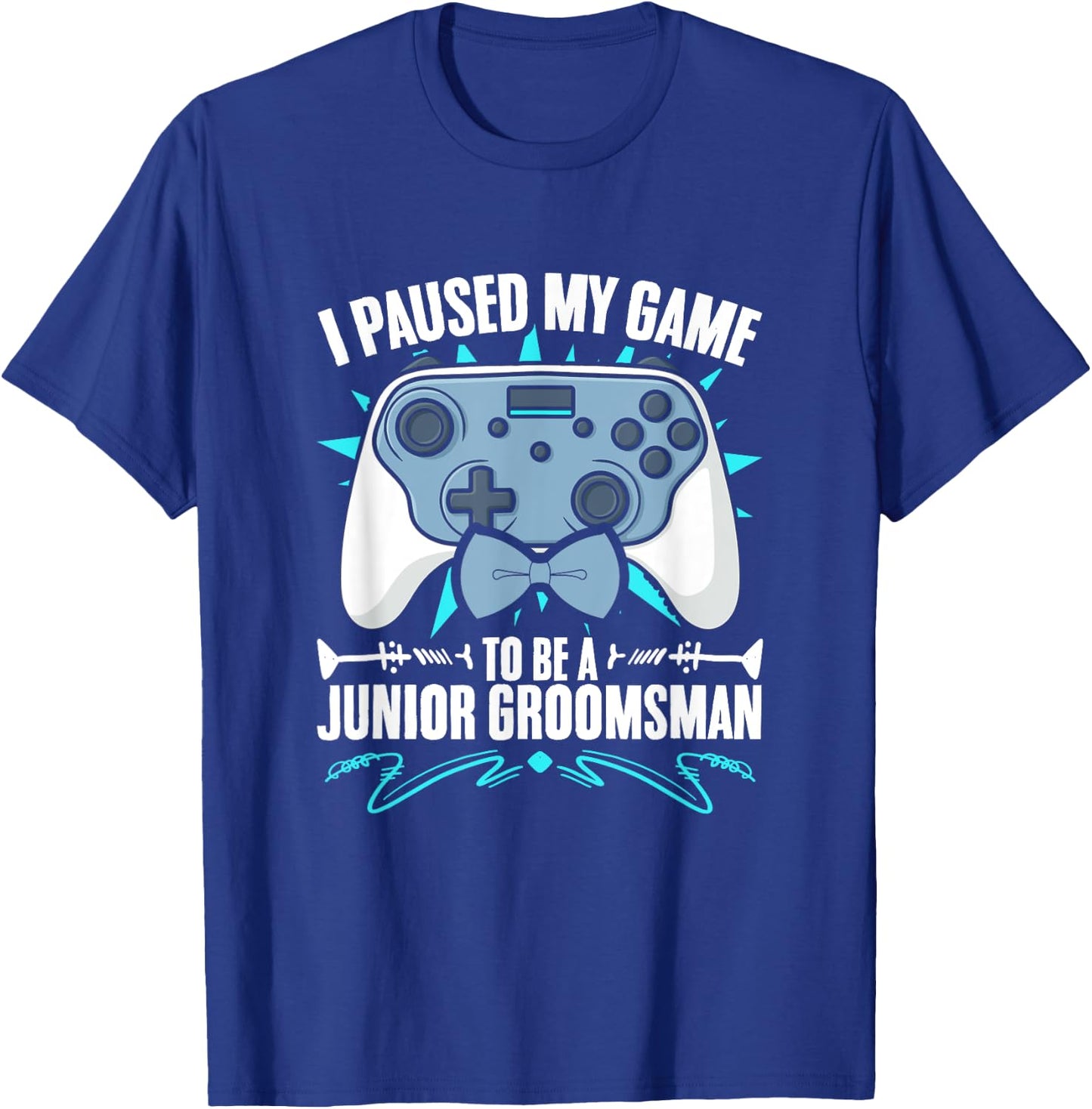 Junior Groomsman Video Gamer Paused My Game Junior Groomsmen T-Shirt - T-Shirt | Royal