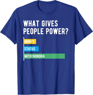 What Gives People Power, Mitochondria, Funny Science T-Shirt - T-Shirt | Royal