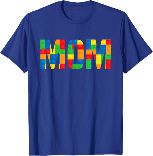 Mom Brick Master Builder Funny Building Blocks Mom T-Shirt - T-Shirt | Royal