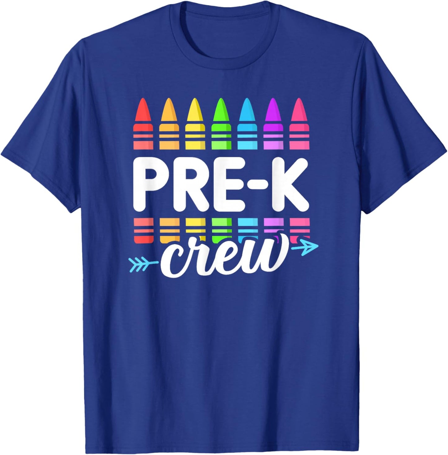 Pre-K Crew Teacher Team Squad Hello Back School Graduation T-Shirt - T-Shirt | Royal