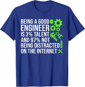 Funny Engineer Art Men Women Mechanical Engineering Lovers T-Shirt - T-Shirt | Royal